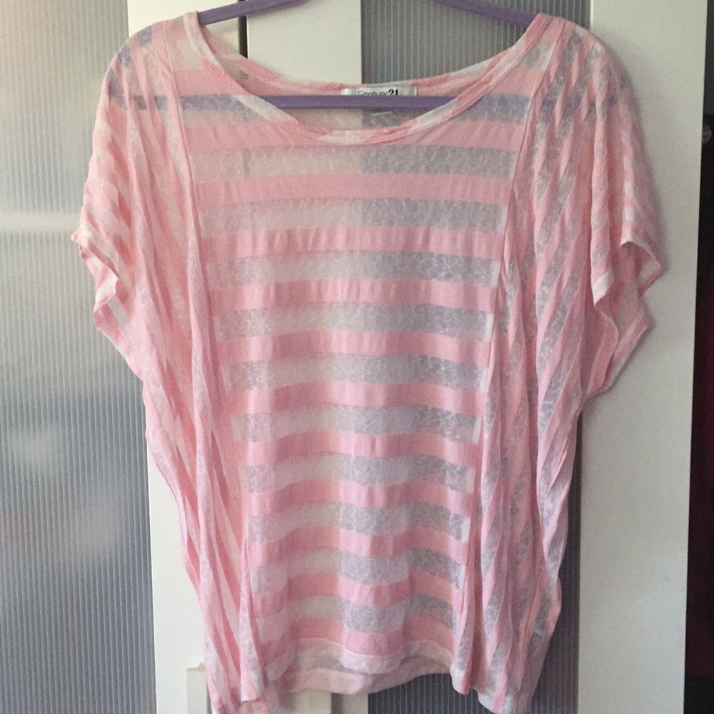 NWOT Striped sheer top